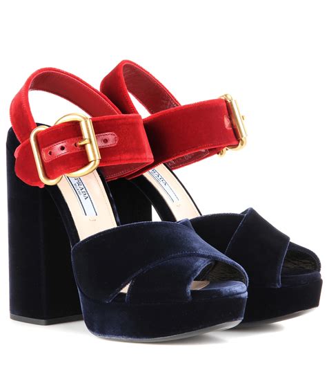 prada velvet platform heels|Prada high heels platform.